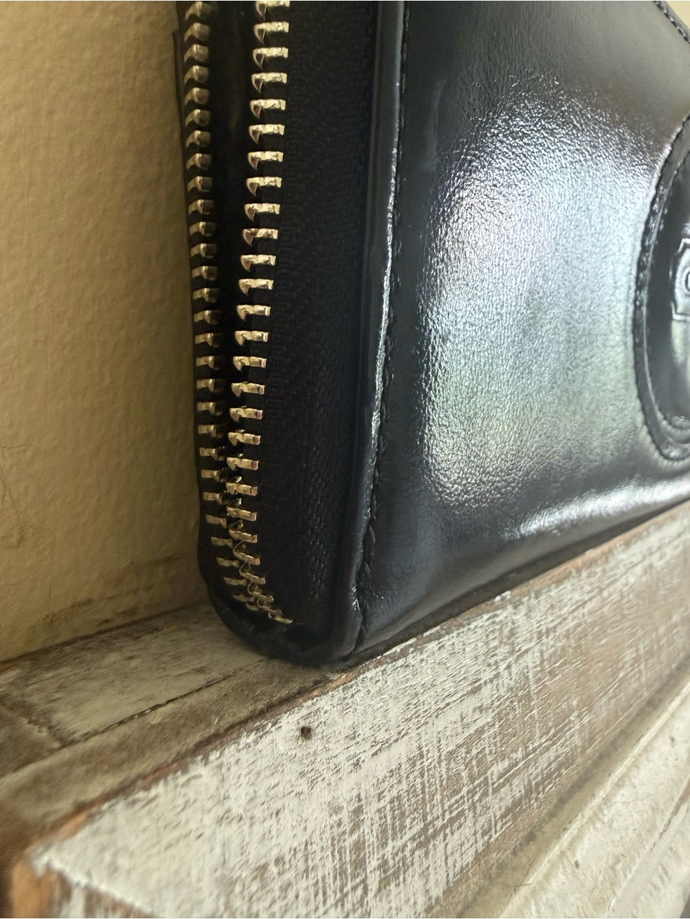 Coach Black Leather Zip-Around Continental Wallet with Embossed Logo - Picture 10 of 11
